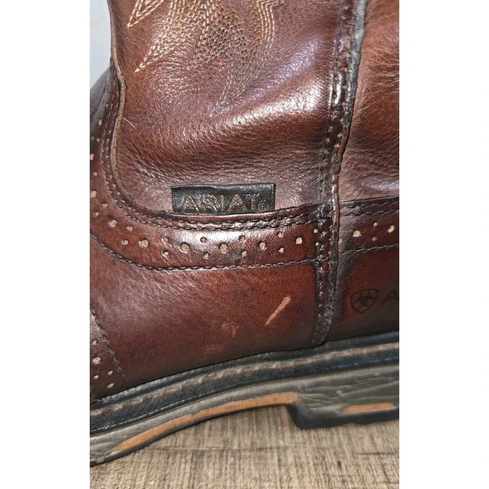 Ariat Men's WorkHog Pull-On Soft Toe Work Boots 11.5EE (SN: 10001187 16915)
